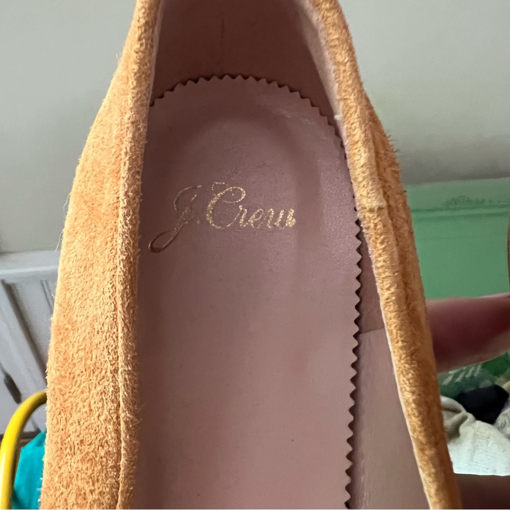 J. Crew Women's Suede Smoking Loafers in Camel - Picture 5 of 9